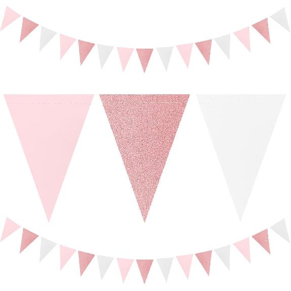 Silver Black Gold Party Decorations - 2Pcs Paper Pennant Banner Flags Men Birthday New Years Eve Retirement Graduation Anniversary Classroom Office