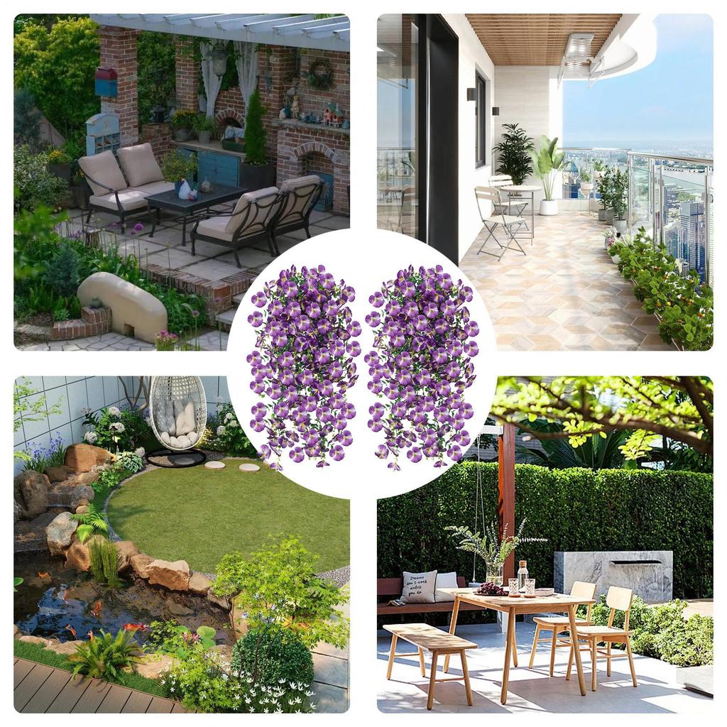 Spring Flowers Artificial 2 Pieces Realistic Artificial Plants Realistic Outside Flowers For Home Patio Deck Door Wall Gazebo