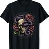 Goth Skull and Roses With Snake Serpent Old School Tattoo T-Shirt