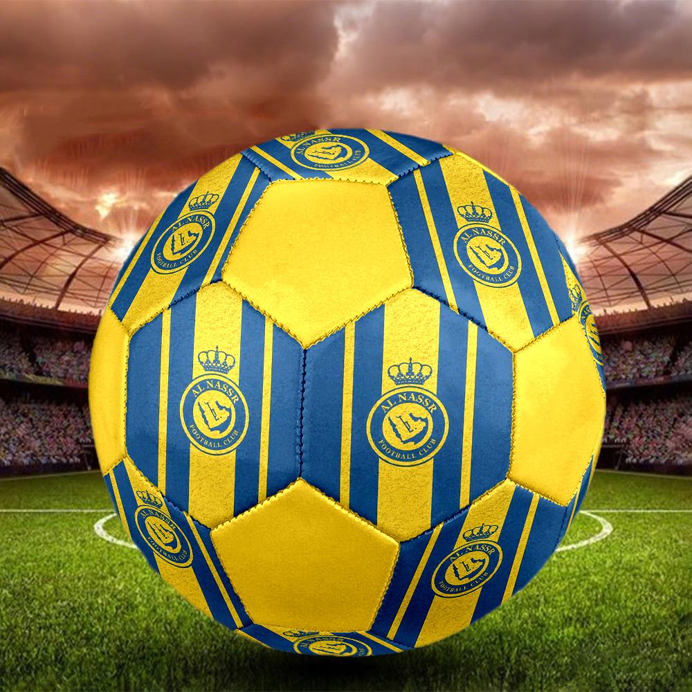 Pallone da Calcio Indoor Al Nassr FC Colorato Per Tutte le Età Taglia 5 Cucito a Macchina PVC Pronto per la Competizione Resistente Alta Rimbalzabilità