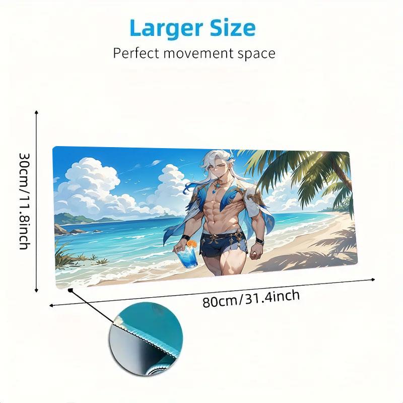 Beach Warrior Drink Large Size Mouse Pad Large Gaming Table Cushion Nonslip Laptop Tablet Big Mousepad Xxl Mat Mini Pc Playmat With Lock Edge