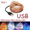 50/100/200 LED Copper Wire String Lights USB Plug-in Fairy Lights with Remote 8 Modes Lights Home Decoration