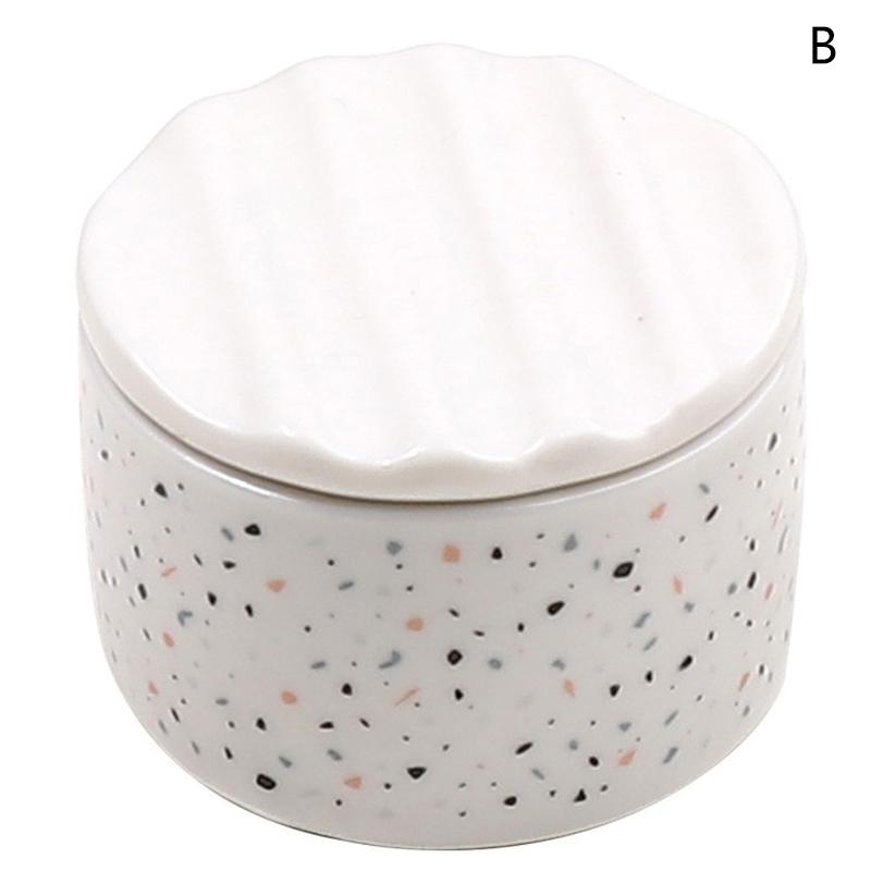 

Керамическая пудра жидкая смешивающая ручка для мытья ногтей чашка для смешивания цветных точек чашка для ногтей инструменты с крышкой сетка из нержавеющей стали B
