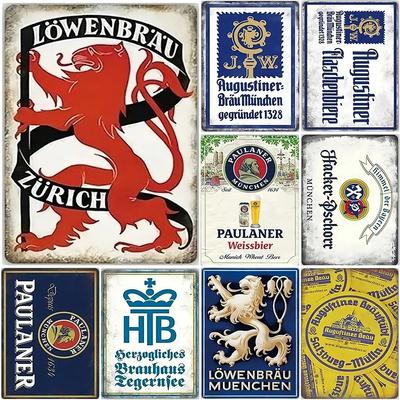 Kovové plechové cedule Zürich Paulaner Nástenná dekorácia Doska Vintage Art Poster Železný obraz pre pánsku izbu Domácu kaviareň Záhradný klub Bar