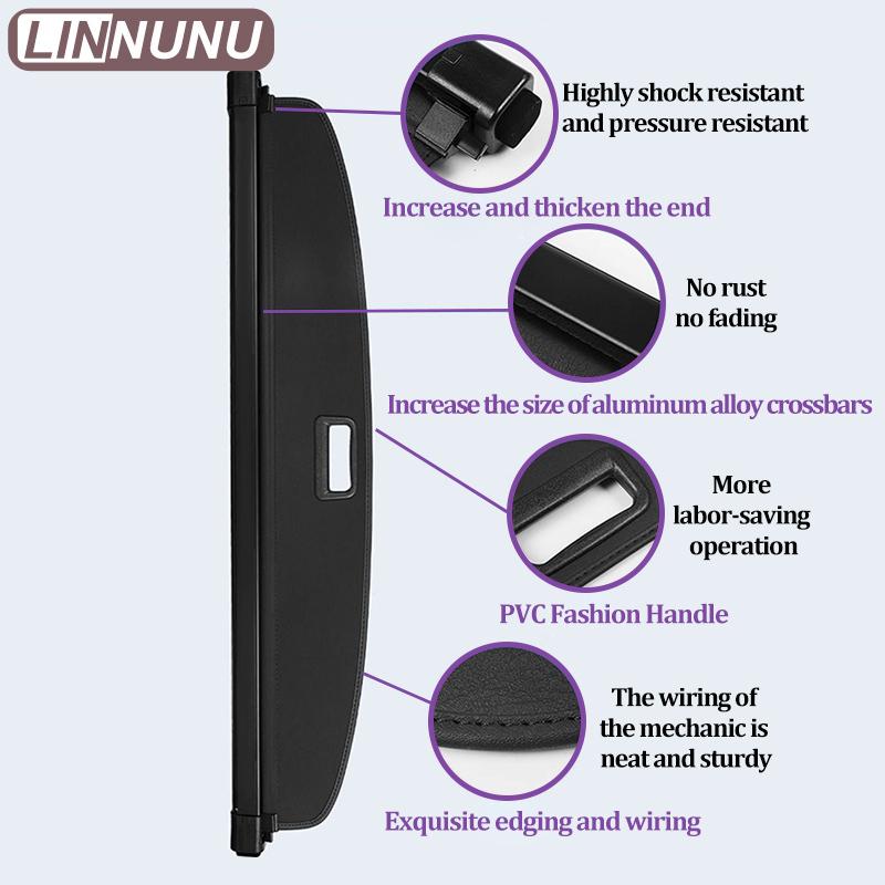 LINNUNU Trunk Cover Luggage Carrier Curtain Black Retractable Cargo Cover For Leapmotor C10 Car Trunk Cargo CoverProtect Privacy