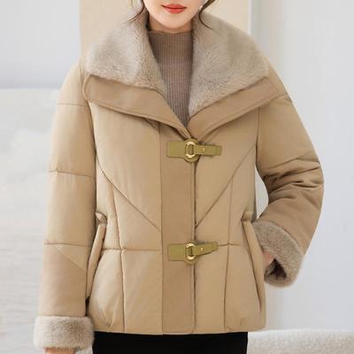 Mode Winter Damen Parkas Locker Dick Warm Kunstfelljacken Damenmäntel