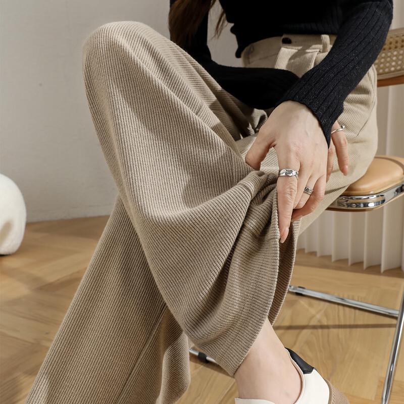 Damen High-Waist Weitbein Freizeithose