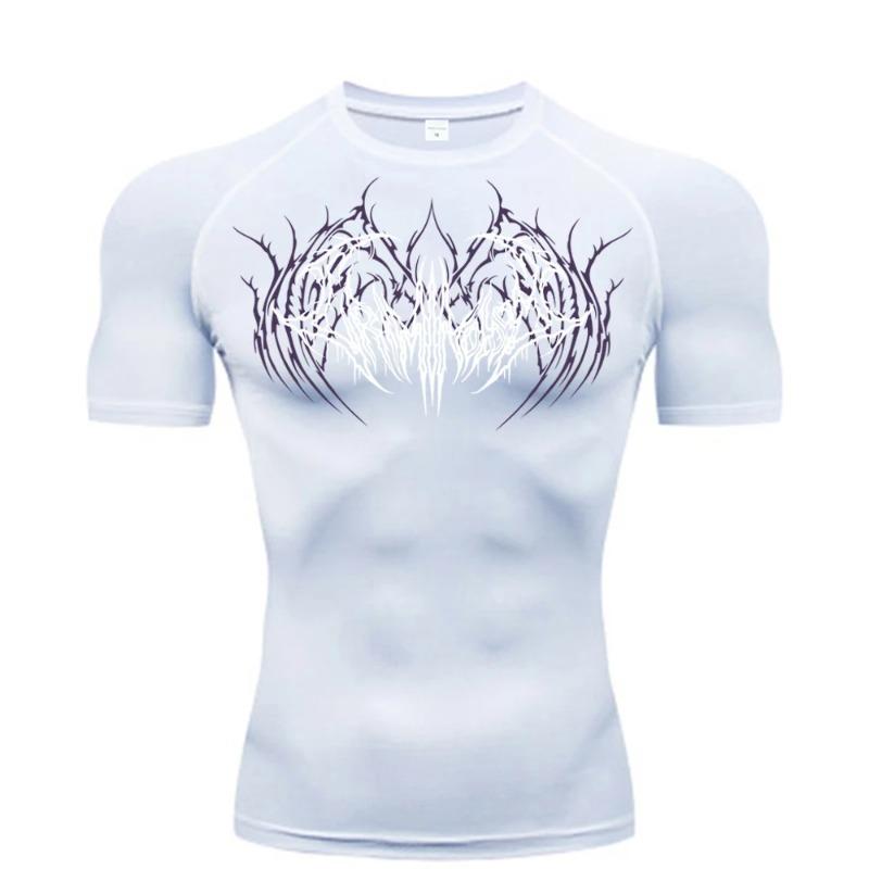 Fashion Compression T-Shirt for Men Short Sleeve Sport Tees Fitness Running Sweat-Resistant Sportsear Casual Gym Elastic Quick Dry Jogging Summer Tops