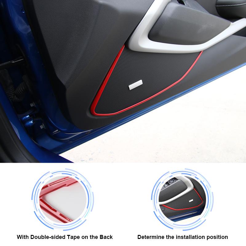 

BAWA Car Interior Door Side Speaker Decoration Trim Stickers For Chevrolet Camaro 2017 Up Car Interior Accessories