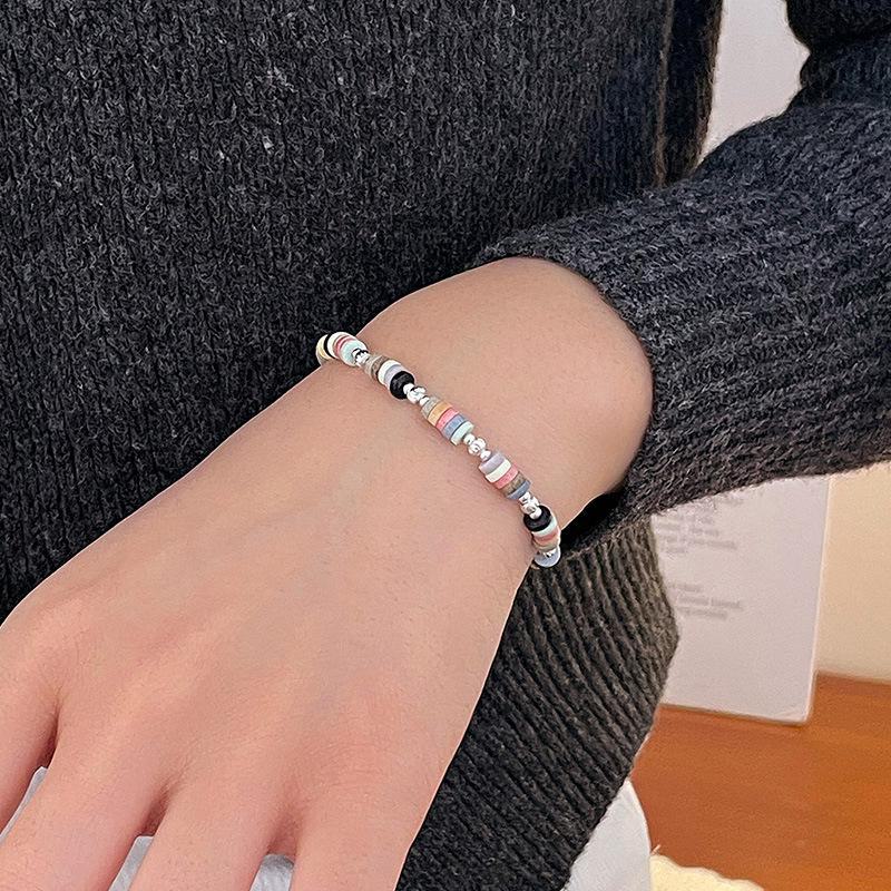 Banyan Tree S925 Silver Beaded Dopamine Bracelet - Korean Niche Design for Women.