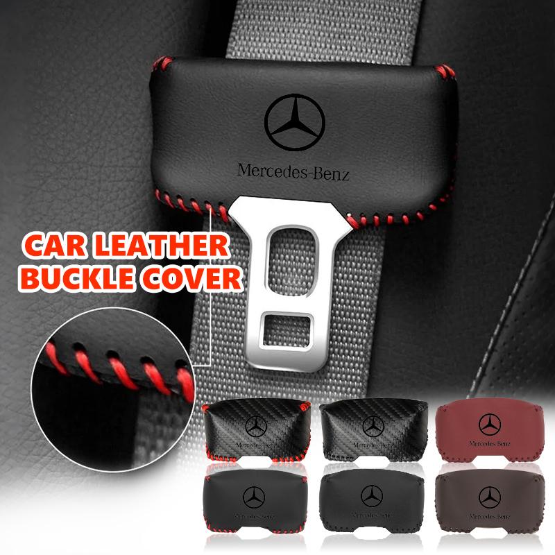 AABHZ1 For Benz Car Logo Seat Belt Buckle Protective Cover Anti-Collision Cover Accessories AMG Exclusive A C E R V Class CLA CLS C180
