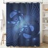 Blue Fractal Pattern Shower Curtain Modern Bathroom Decor For Bath Tub Waterproof Fabric With Rings Perfect Gift Idea