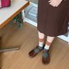 Female Spring and Autumn Trend Personality Splicing Collision Color Boneless Two Toes In The Tube Stack Socks