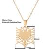 Collana con Ciondolo Aquila Albanese, Choker in Acciaio Inossidabile per Donna