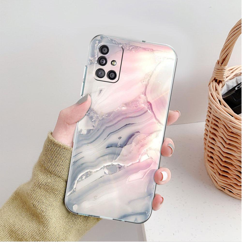 Marmor Klar Fall Für Samsung Galaxy A52 A12 A51 A32 A21s A71 A32 A22 50 A70 A31 A72 5G Telefon Abdeckung