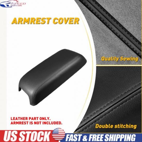 Fits Chrysler 2011- 300 Leather Center Console Lid Armrest Cover Black Front