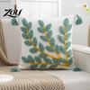 Boho Tufted Cushion Cover with Tassels, Cotton Linen Throw Pillow Cover, Modern Home Decorative Covers Case for Sofa Bed Couch, 18 x Inches