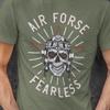 Air Force Fearless Skull T-Shirt | Pilot Aviator Graphic Tee | Military Style Shirt | Aviation Gift for Men