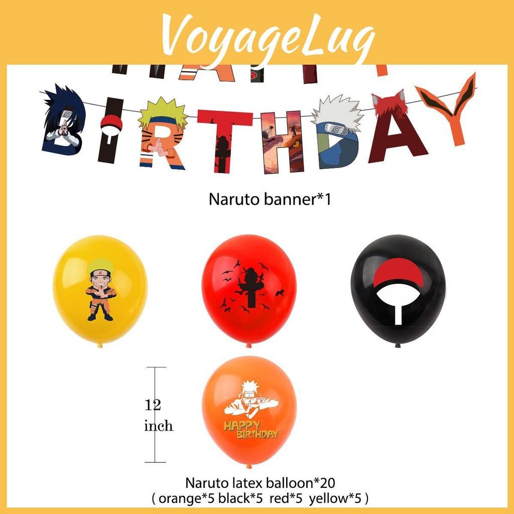Themed Anime Naruto Birthday Party Ballon Banner Cake Topper Party Decoration