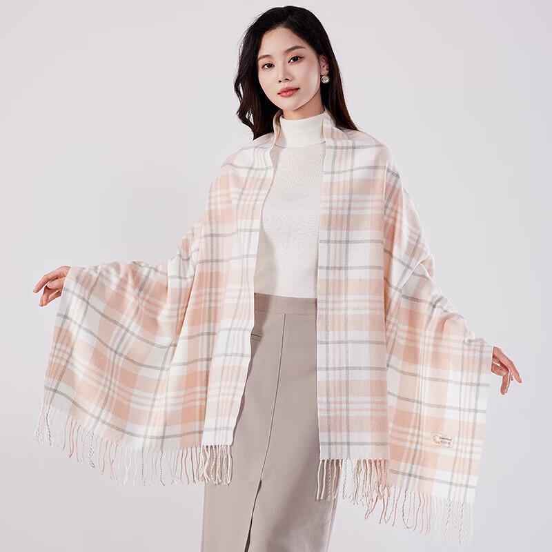 HAOMAN TEXTIELS Cashmere Blend Plaid Scarf Shawl