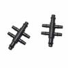 4/7mm Reducing To 3/5mm Single/Double Barb 4-Way 6-Way Water Splitter Garden Drip-Irrigation Arrow Water Diverter 50Pcs Black
