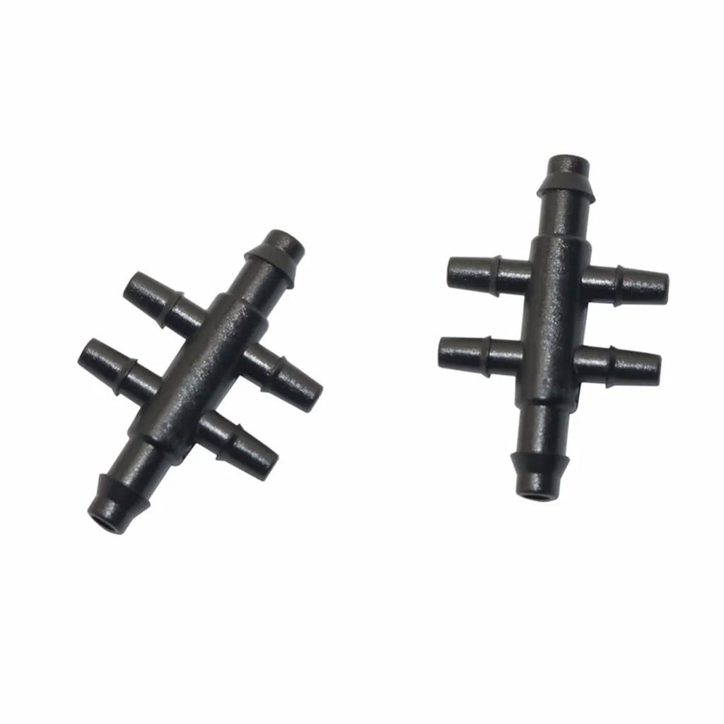 4/7mm Reducing To 3/5mm Single/Double Barb 4-Way 6-Way Water Splitter Garden Drip-Irrigation Arrow Water Diverter 50Pcs Black