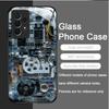 Creative Mechanical Circuit Board Pattern Glass Phone Case for Samsung Galaxy S25 Ultra S24 S23 Plus S22 S21 S20 FE A56 5G Cover