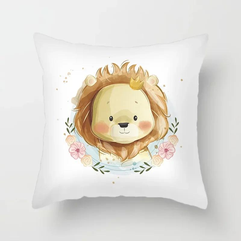 Tierdruck Kissenbezug Cartoonmuster Dekokissen Wohnzimmer Sofa Dekor Zuhause Stuhl Auto Schlafzimmer Dekorative Kissenhülle