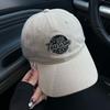 Vintage American trendy baseball cap  new autumn and winter female face small embroidery letter cap black gray