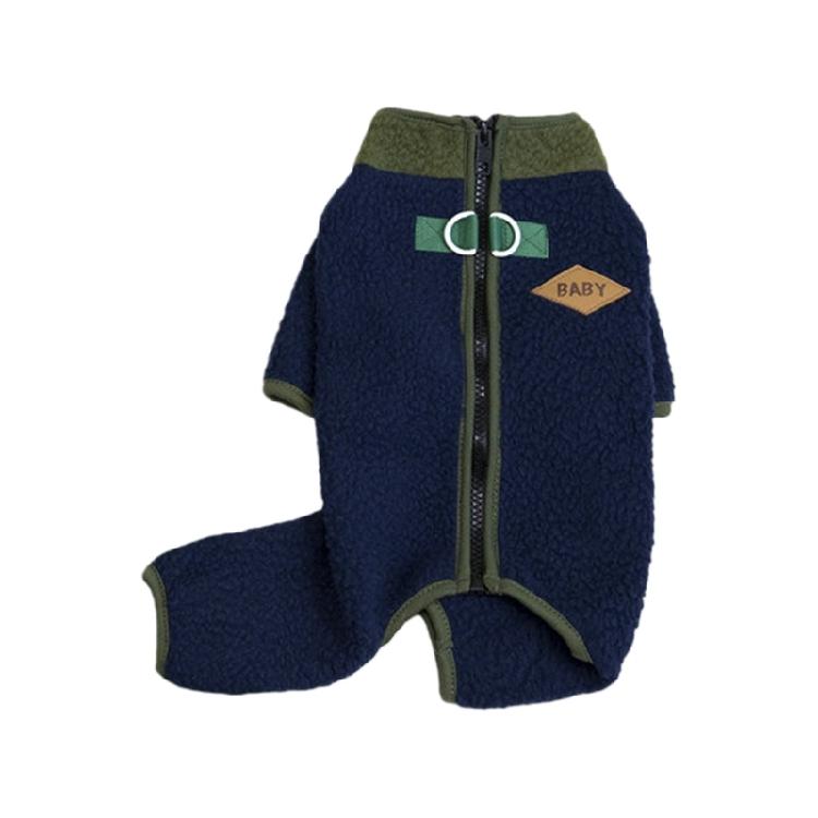 Plush Fleece Dog Coat with Leash Hook Winter Apparel Jumpsuit For Corgis Devons Small Breeds Soft Warm Pet Warm Romper