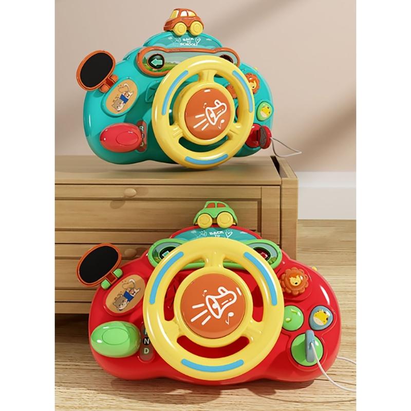 Musical Steering Wheel Toy Interactive with Songs and Lights Educational Portable Driving Controller for Toddlers Gift
