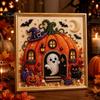 Relaxing Stress Relief Crafts Halloween Faux Pearl Painting Kit, DIY Witchcraft Art 3D Crafting Materials Bead Wall Craft Kit for Adults Beginners,