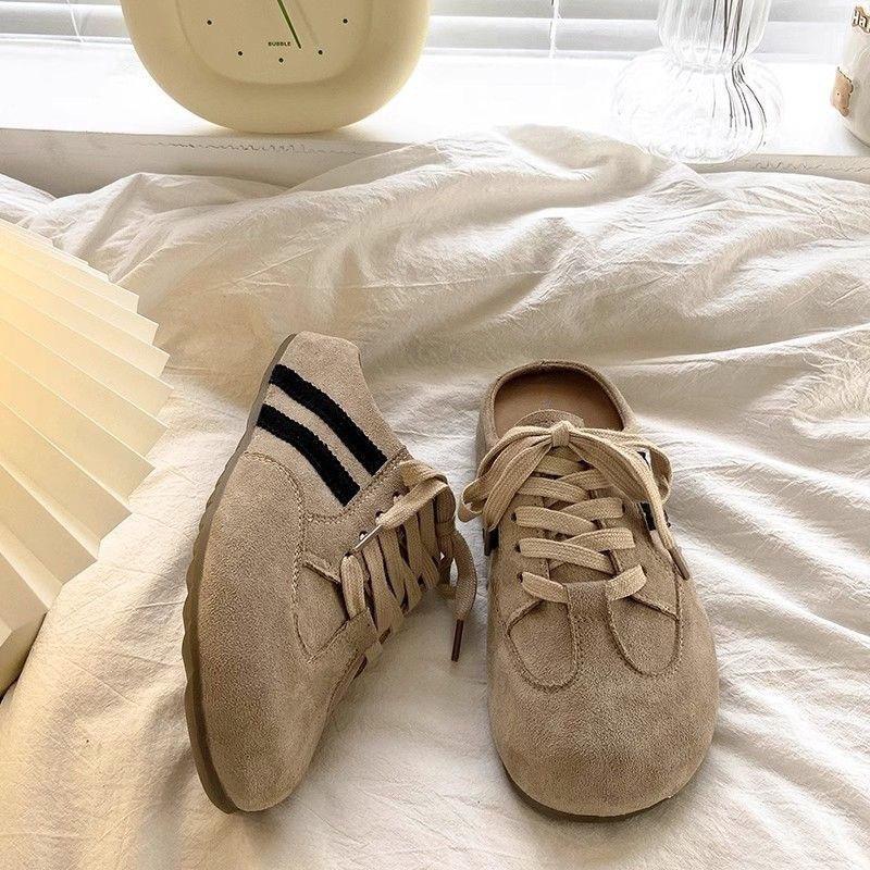 Retro bag head half slippers women's outer wear spring and summer new one-pedal lazy shoes without heel casual