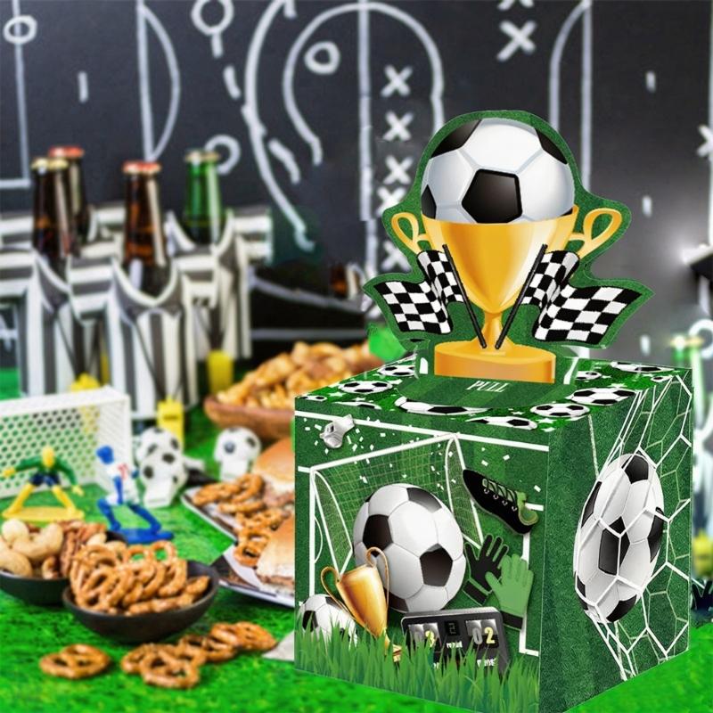 DIY Soccer Party Bill Fun Box With Pull Out Design For Birthday Gifts And Accessories