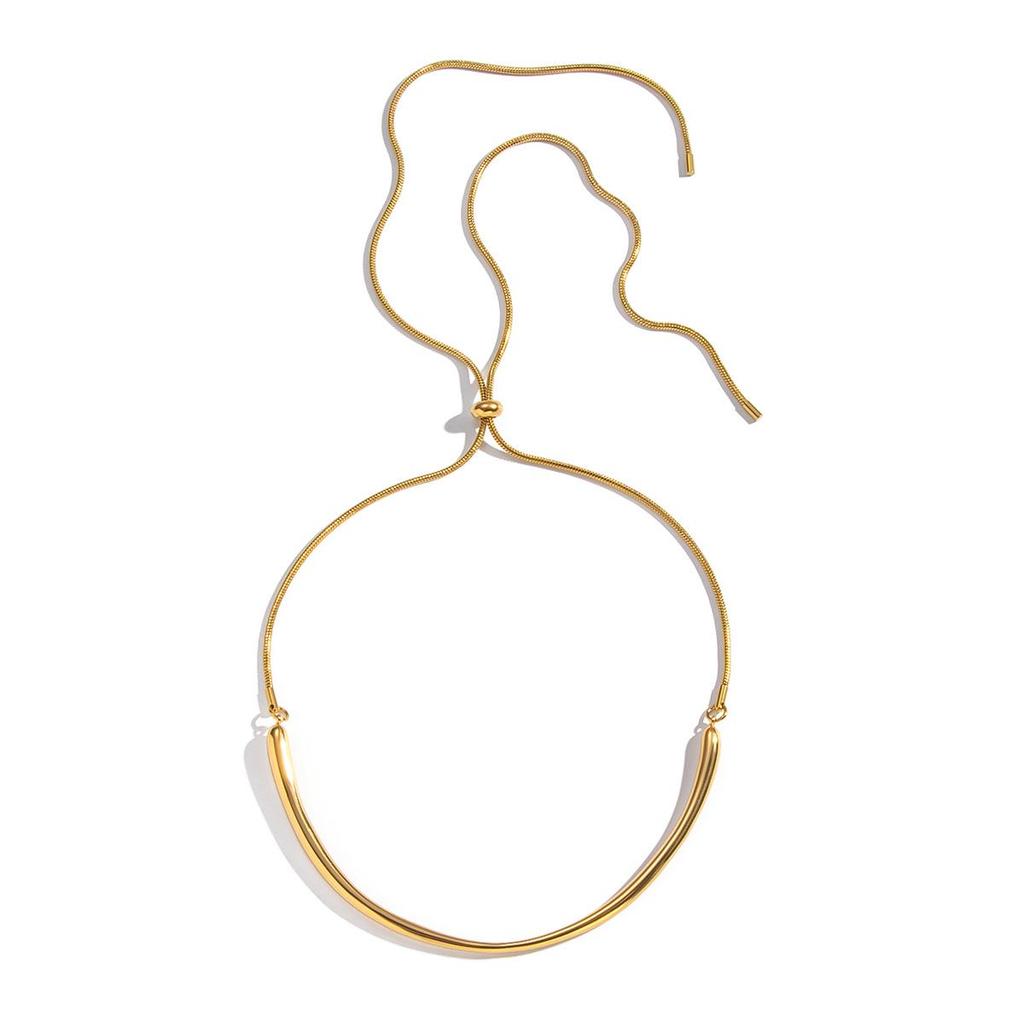 Xia Ling High-End Titanium Steel Adjustable Snake Chain Necklace - Non-Fading Fashion for Women