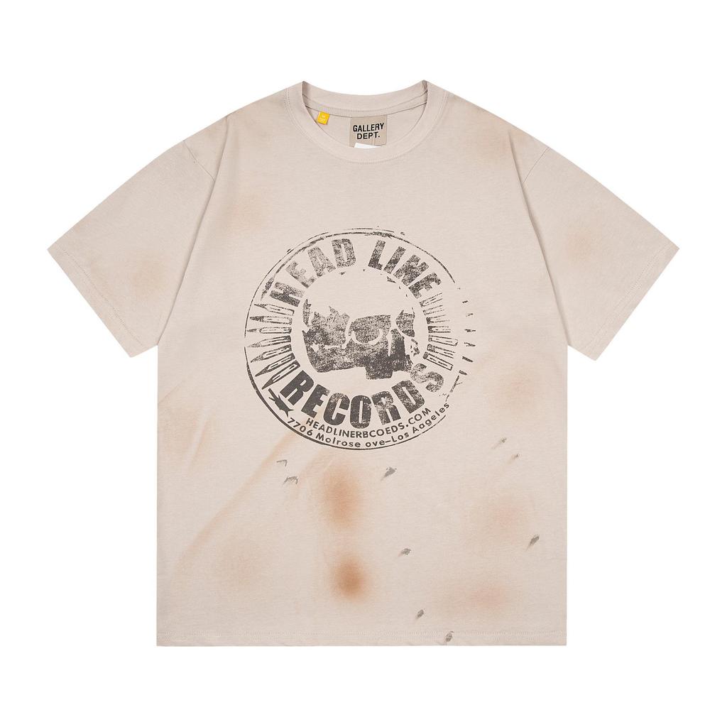 Unisex Double Yarn Cotton T-shirt with Ink Splash Design