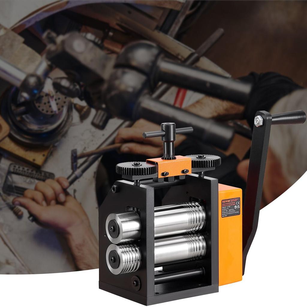 Rolling Mill, 3"/76 Mm Jewelry Rolling Mill Machine, 1: 2 Gear Ratio, 3-in-1 Multi-function Rolling Mill, 0.1-7mm Press Thickness for Metal Jewelry