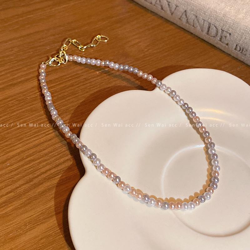 

New Elegant Pearl Beaded Choker Necklace Ladies Exquisite Small Clavicle Chain Necklace Zircon For Ladies Gift
