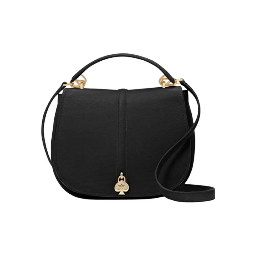 Kate Spade Kayla Brand Logo Cowhide Shoulder Bag Tote Bag Women s Black Basic Set (Bag + Dust Bag) чёрный
