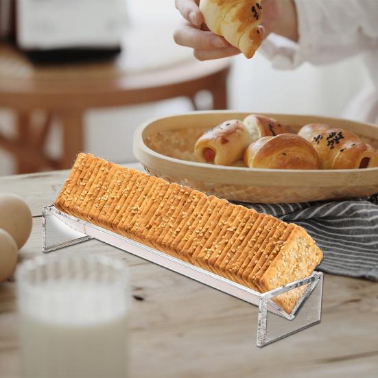 Clear Acrylic Cookie Tray Modern Design BAP-Free Round Rectangular Appetizer Serving Tray for Bread Fruits