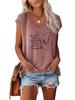 Women Fashion V Collar Short Sleeve Top Summer Casual Print T-shirt