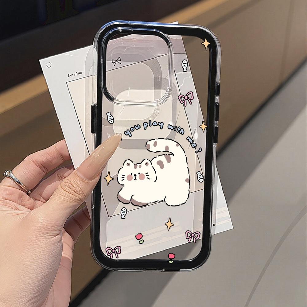 Cartoon Cat Phone Case For Samsung S25 S26 Ultra S24 S23 A16 A07 A37 A17 A53 A56 A57 A25 A34 A35 A55 A06 A05 Soft Silicone Cover
