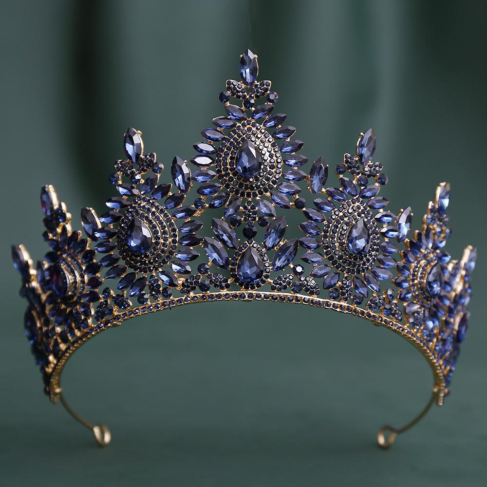 DIEZI Vintage Fashion Luxury Opal Rhinestone Crystal Tiara For Women Wedding Party Elegant Bridal Bride Crown Hair Accessories