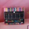 Dual-Tipped Two-Color Acrylic Marker Pens, Non-Smudging Watercolor Brush Pens for Students, Ideal for Coloring, Doodling, and Drawing.
