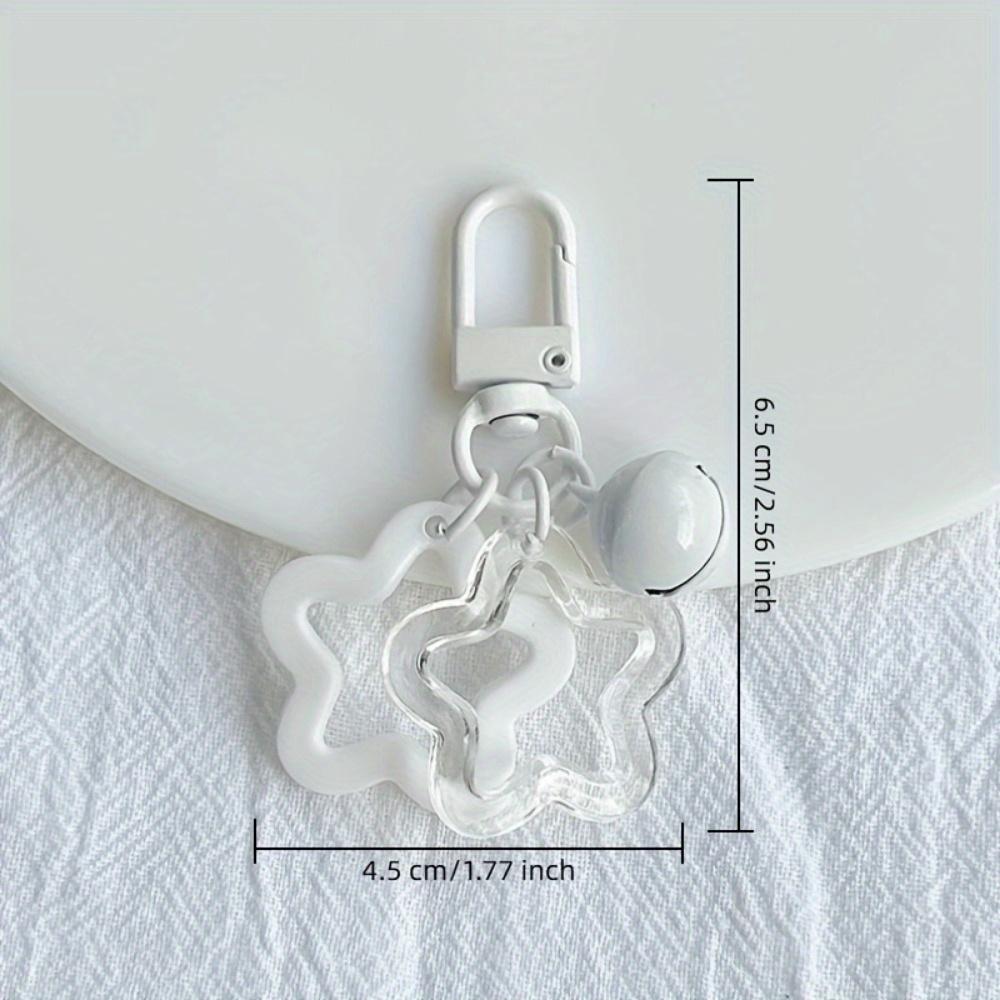 10pcs Vibrant Acrylic Star Keychains with Bell - Multicolor Hollow Pentagram Charms for Bags & Backpacks, Ideal for Birthday Gifts