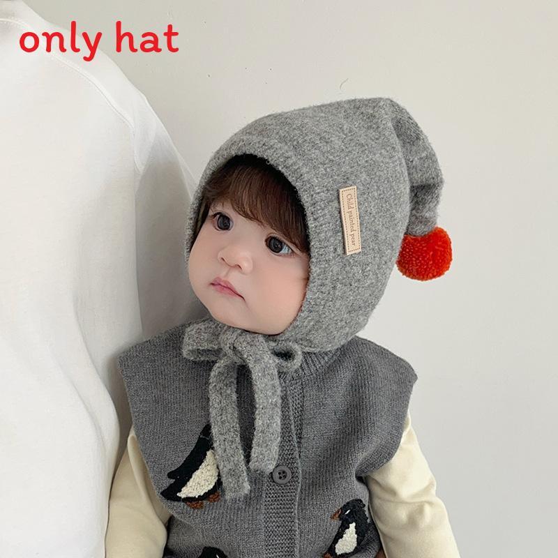 Baby Boys Girls Winter Warm Knitted Cap With Ear Flap For Toddler Kids 45cm