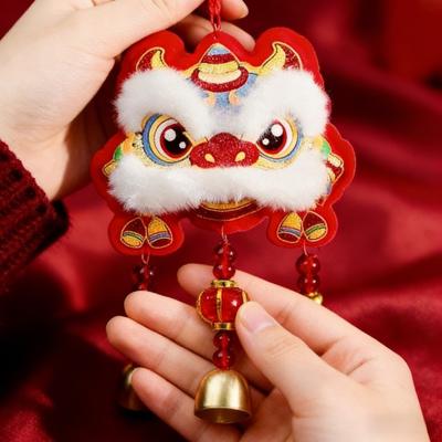 Red Spring Festival Ornaments Traditional Cultural Lion Dance Pendant Horse Embroideried Hanging Atmosphere Lucky Pendant