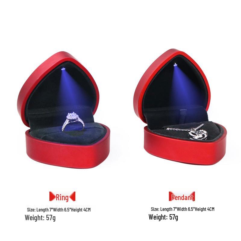 

Heart-Shaped LED Light Jewelry Box for Rings & Necklaces