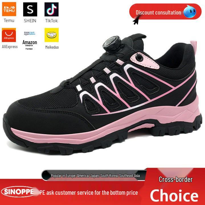 

Women s Breathable Steel Toe Safety Shoes - Anti-Smash, Anti-Puncture, Anti-Odor with Rotating Button. Gray Buttoned 878; Size 39