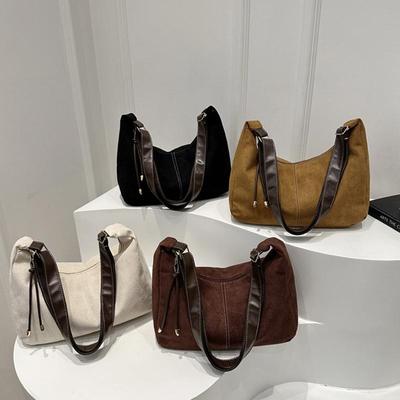 Τσάντα Tote Μεγάλης Χωρητικότητας με Vintage Έμπνευση για Γυναίκες, Καθημερινή Μονόχρωμη Ματ Δερμάτινη Τσάντα Ώμου & Χιαστί